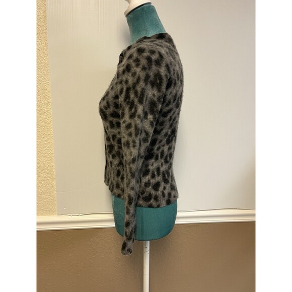 Apt. 9 Leopard Print 100% Cashmere Cardigan Women’s Medium Crewneck Soft Leopard - Picture 4 of 7